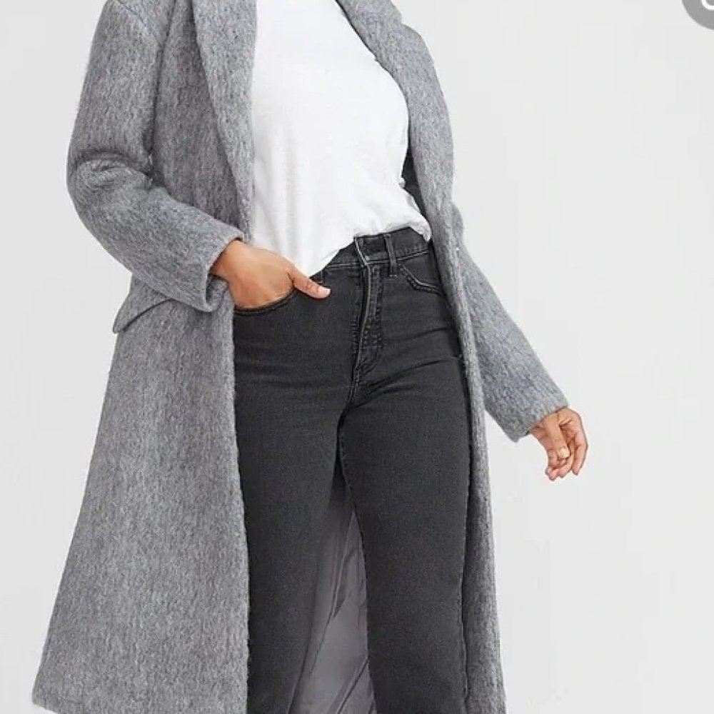 Express Grey Wool Coat